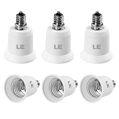 LE E17 to E26 Light Socket Adapter, Pack of 6