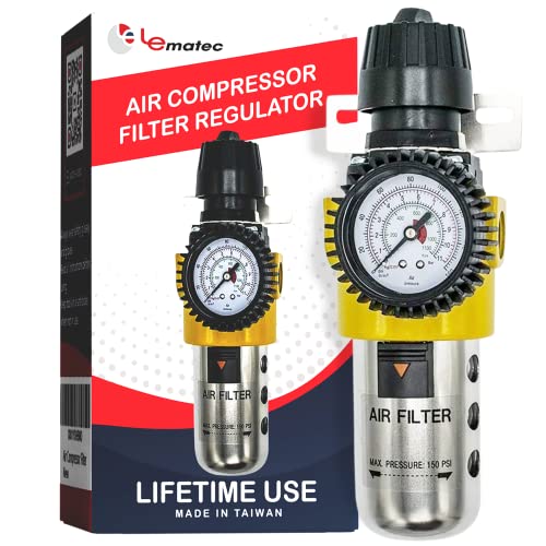 LE LEMATEC Air Compressor Filter and Air Regulator 1/2" Combo