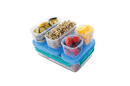 Rubbermaid TakeAlongs 2.9 Cup On the Go Square Food Storage Containers, Set  of 4, Teal Splash - Yahoo Shopping