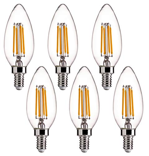 LED Chandelier Light Bulbs, Dimmable, 6 Pack