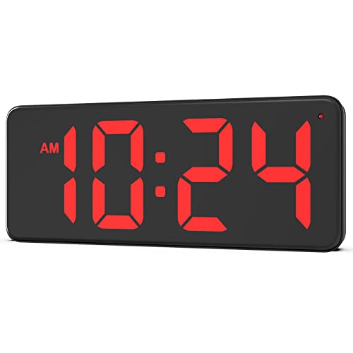 LED Digital Wall Clock with Large Display and Auto-Dimming