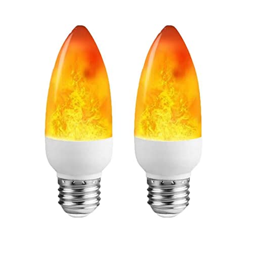Dervacle Vintage LED Flickering Candelabra Light Bulb for Indoor Outdoor Decor