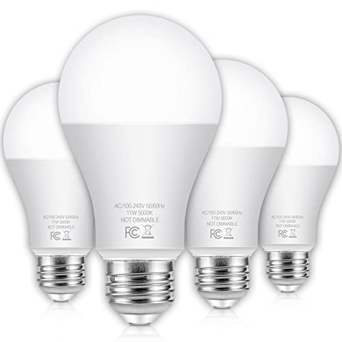 LED Light Bulbs 100 Watt Equivalent A19 Daylight White 5000K, 4-Pack