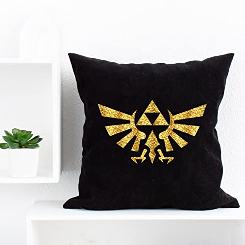 Triforce Embroidered Gamer Pillow Covers for Gaming Room Decor