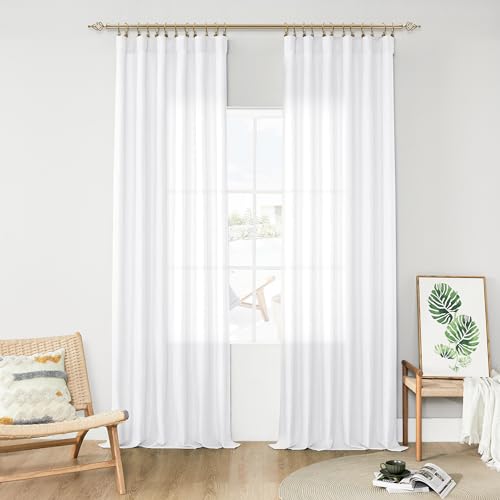 Lehome White Curtains for Living Room
