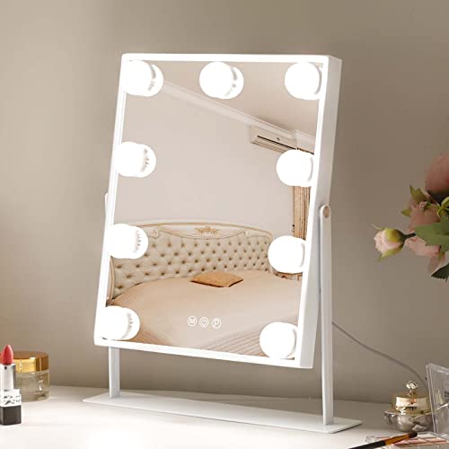 Leishe Hollywood Lighted Makeup Mirror with 9 Dimmable Bulbs