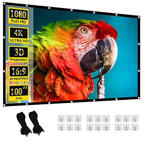 lejiada 100" Portable Projector Screen for Home and Outdoor Movies