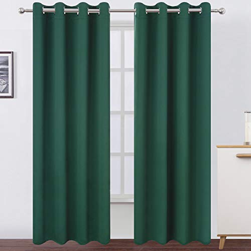 LEMOMO Dark Green Blackout Curtains
