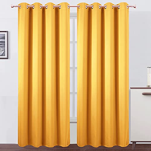 LEMOMO Yellow Thermal Blackout Curtains