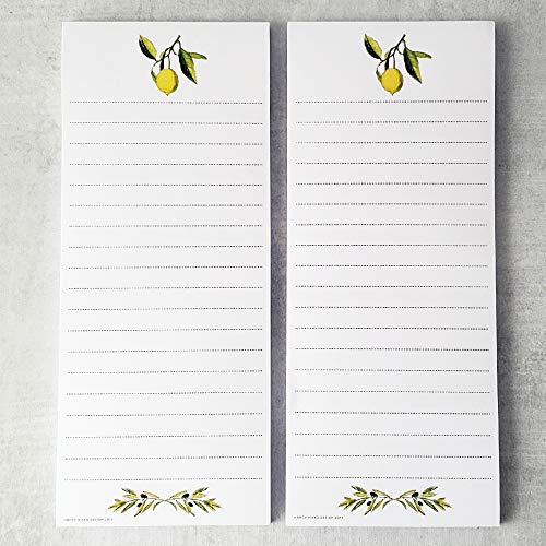 Lemon and Olive Branch Fridge Notepads - Set of 2