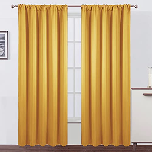 LEMON Yellow Blackout Curtains - Set of 2 Panels