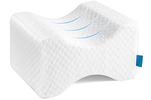 LESUMI Memory Foam Knee Pillow, Sleeping Leg Pillow, for Side Sleepers &  Pregnant Women - for Spinal Alignment, Relief Sciatica, Knee, Back, Leg &  Hip