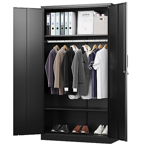 Letaya Metal Wardrobe Cabinets with Lock