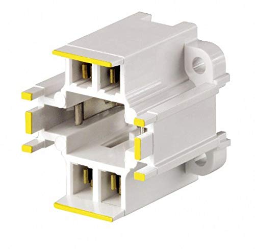 Leviton 4-Pin 42W CFL Lampholder, Vertical, Yellow Code, Quick-Connect