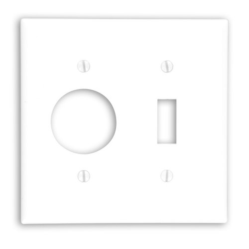 Leviton 2-Gang Toggle & Single Device Combo Wallplate, White
