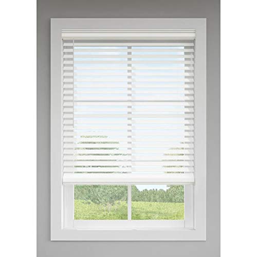 Levolor Cordless White Faux Wood Room Darkening Blinds (61.5-in x 72-in)