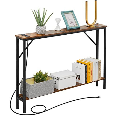 LEZIOA Narrow Console Table with Fast Charging