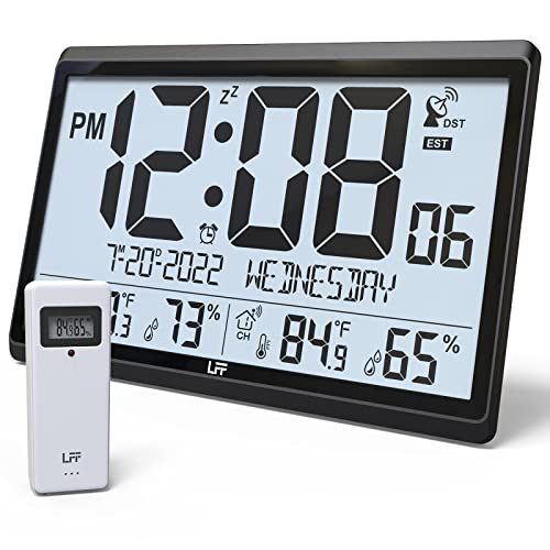 LFF Atomic Clock - Accurate and Stylish Digital Wall Clock with Temperature and Humidity