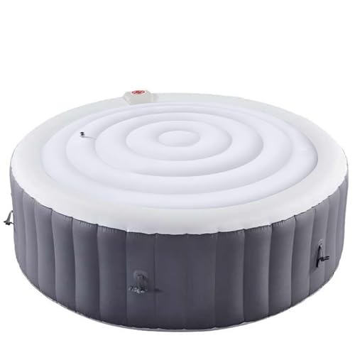 LFUTARI 4.5 Ft Inflatable Hot Tub Cover - Energy Saving Lid for Round Hot Tub - Foldable Protective Rain Overflow Cover for Outdoor Inflatable Hot Tub