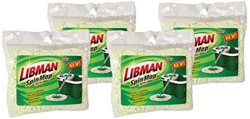 Libman 1164 Spin Mop Refill, 14-inch, Pack of 4