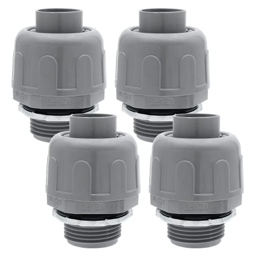 Maitys 1/2 Inch Liquid Tight Connector PVC Electrical Conduit Fittings  Straight 180 Degree Flexible Conduit Connector for Home Kitchen