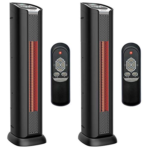 Lifesmart Electric Portable Tower Indoor Room Space Heater and Fan
