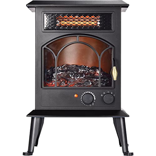 LifeSmart Infrared Stove Heater with Adjustable Flame and Cool Touch Exterior