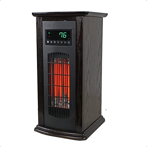 LifeSmart 1500W Infrared Quartz Tower Heater with Remote, Black