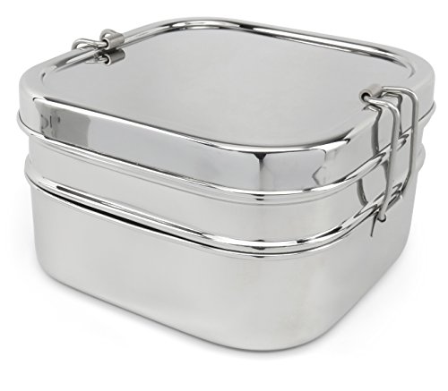  LANSKYWARE 2 Compartments Lunch Box Stainless Steel