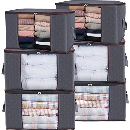 Fixwal Extra Large Blanket Storage Bags 120L Comforter Storage Bags with  Reinforced Handles Breathable Clothes Storage Containers for King Comforter