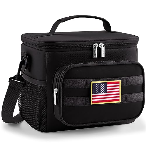  Lifewit Large Lunch Bag Insulated Lunch Box Soft Cooler Cooling  Tote for Adult Men Women, Black 24-Can (15L): Home & Kitchen