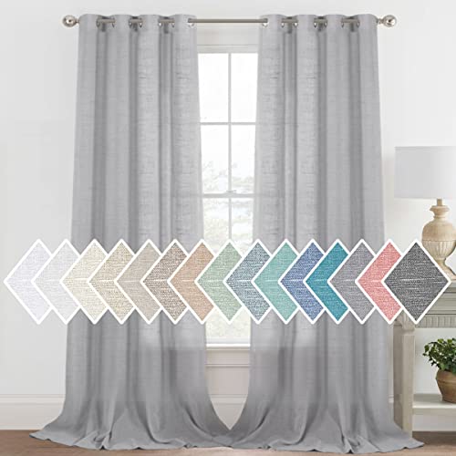 Light Filtering Linen Curtains for Living Room