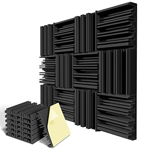 LIGHTDESIRE 12 Pack Self-Adhesive Sound Proof Foam Panels
