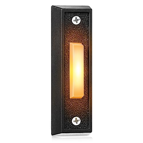 Saillong LED Doorbell Button, Wall Mounted Switch - Black, Warm Light