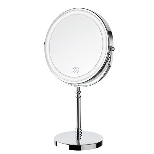 Rechargeable Double Sided Magnifying Mirror with Lights