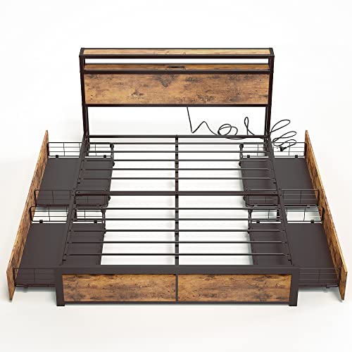 LIKIMIO Full Size Bed Frame with Storage