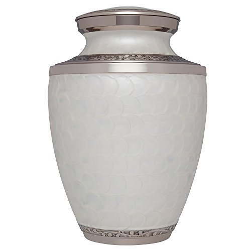 Liliane Memorials White Funeral Urn Cremation Urn for Human Ashes