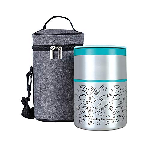 Lille Home Thermal Lunch/Snack Box with Lunch Bag, Blue