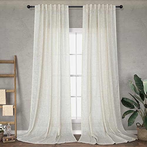 Linen Back Tab Curtains 108 Inches Long