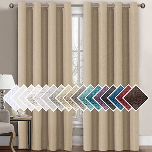 Linen Blackout Curtain for Bedroom/Living Room