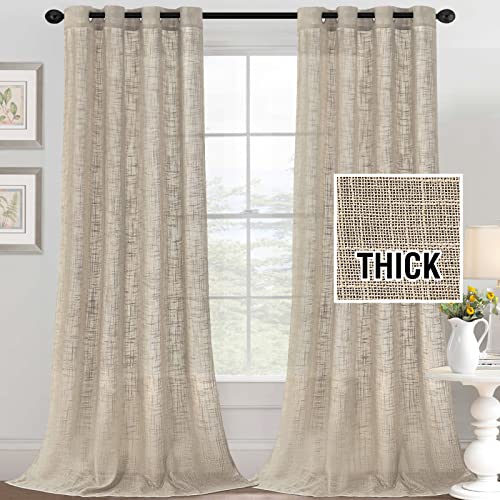 Linen Blended Curtains for Living Room