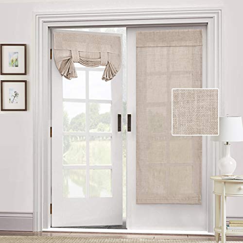 Linen Blended Door Curtain - Privacy French Light Filtering Shade