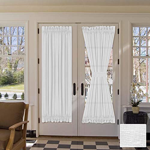 Linen French Door Curtains With Privacy Light Reducing Features 51TF6KSGZnL 