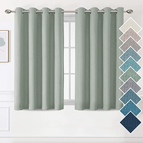 Linen Look Curtain Drapes for Bedroom/Living Room