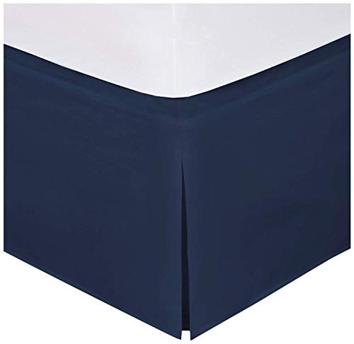 Linen Plus Twin Size Navy Blue Bed Skirt 14" Drop