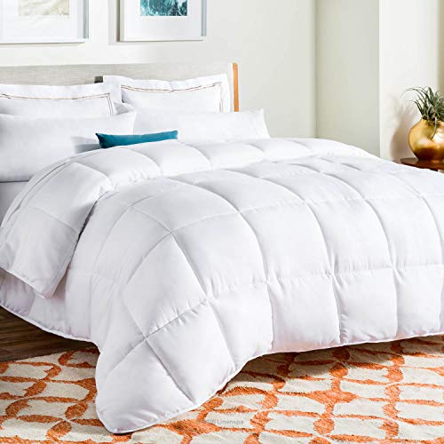 White Full Comforter Duvet Insert by Linenspa - All-Season Microfiber Bedding
