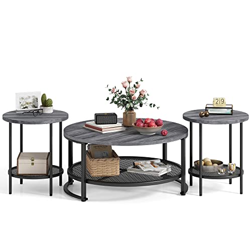 LINSY Home Round Coffee Table Set of 3