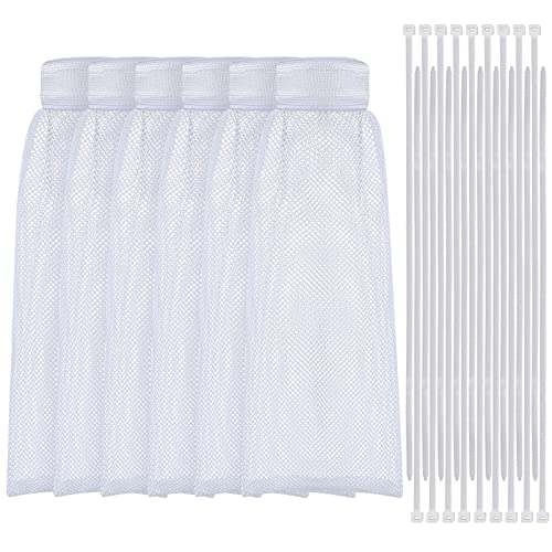 12pcs, Lint Traps, Lint Catcher For Washing Machine, Washer Hose Lint Traps  With Cable Ties, Laundry Mesh Washer Sink Drain Hose Screen Filter, Cleani