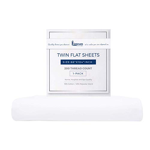 Linteum Textile White Twin Flat Sheets
