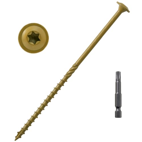#14 x 7 inch Extra Long Gold Star Wood Screw Torx/Star Drive Head (1 pound) - Multipurpose Torx/Star Drive Wood Screws